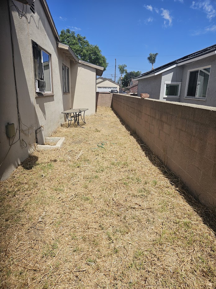 Cleared side yard