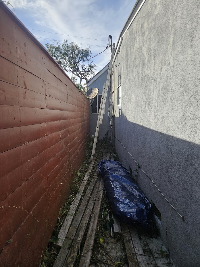 Side yard after cleanup